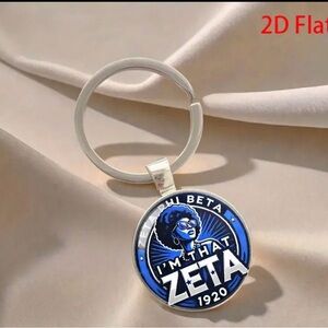 Zeta Phi Beta Blue and Silver Key Holder